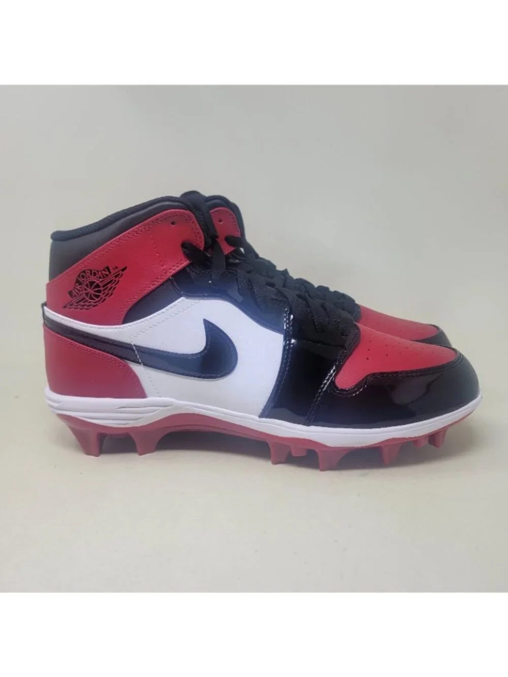 Nike Air Jordan 1 Mid TD Cleat 'Bred Toe’ Men’s Size 10.5 FJ6805-601